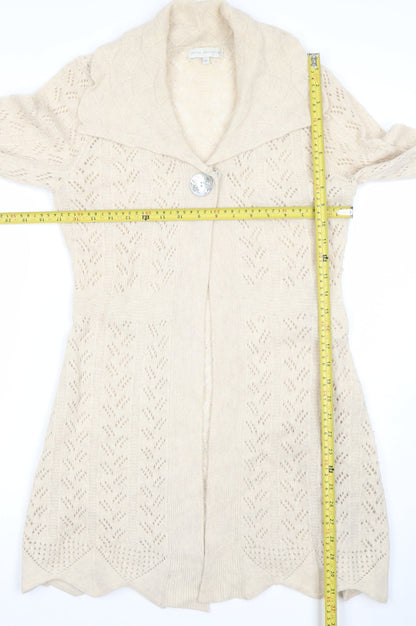 Womens UK Size 12 Rocha John Rocha Beige Cardigan Jumper