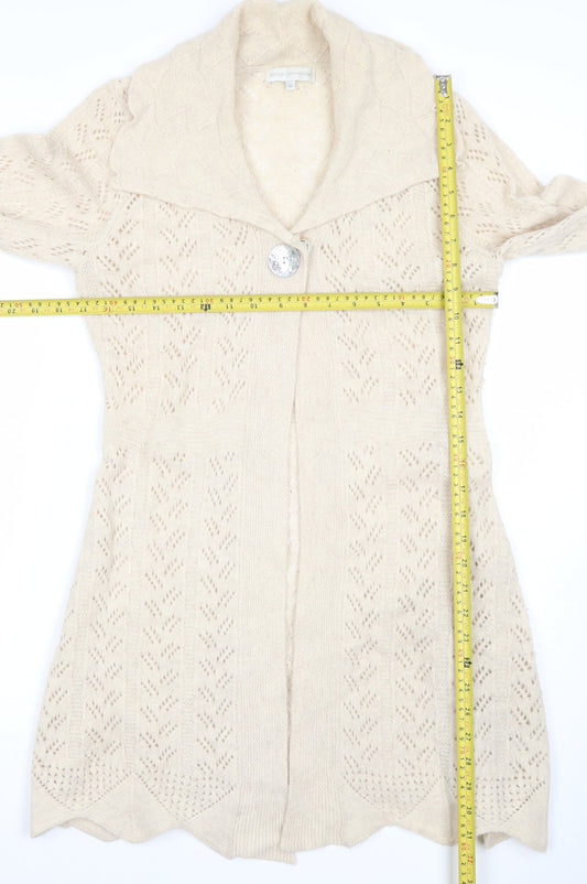 Womens UK Size 12 Rocha John Rocha Beige Cardigan Jumper