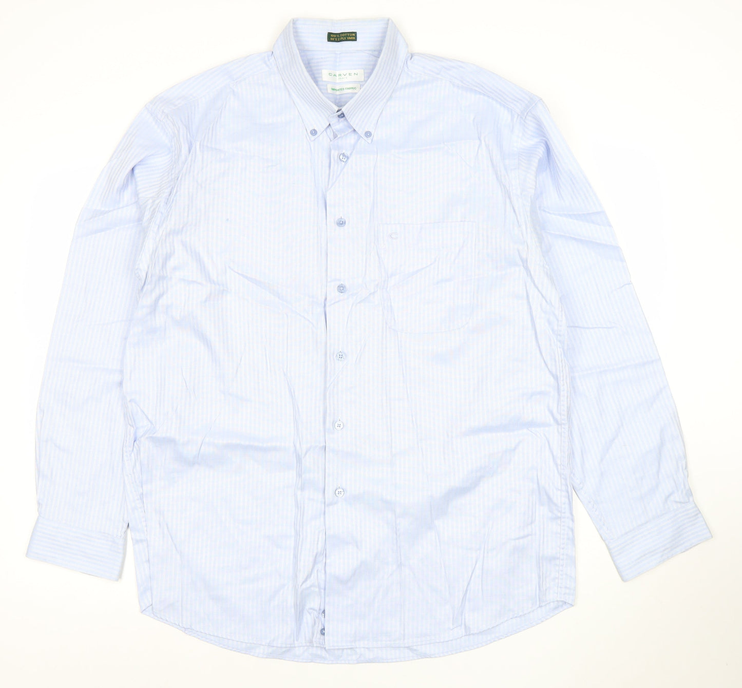Mens UK Collar Size 2XL Carven Smart Blue  Dress Shirt