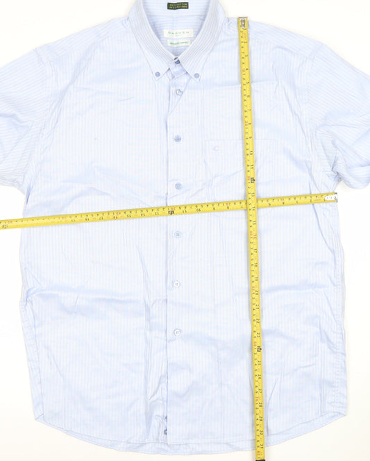 Mens UK Collar Size 2XL Carven Smart Blue  Dress Shirt