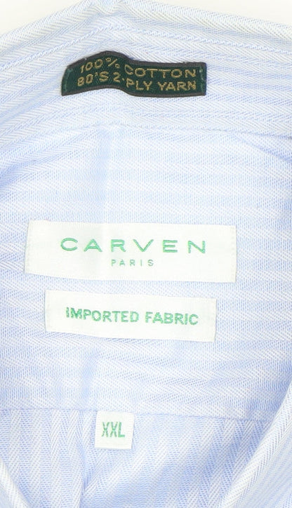 Mens UK Collar Size 2XL Carven Smart Blue  Dress Shirt