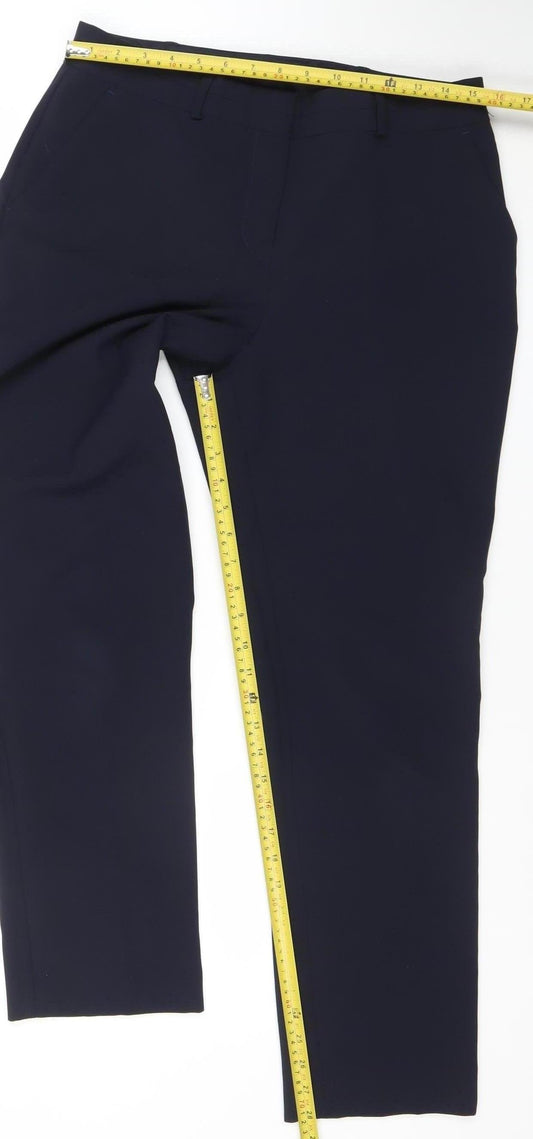Womens UK Size 12 Dunnes Regular Fit Business Casual Workwear Blue Trousers