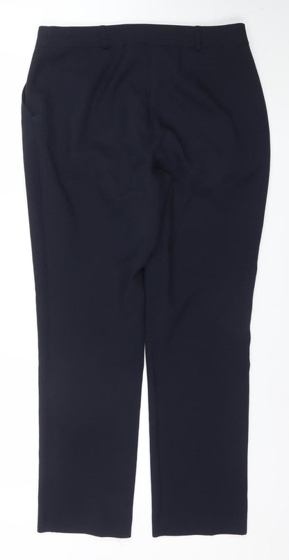 Womens UK Size 12 Dunnes Regular Fit Business Casual Workwear Blue Trousers