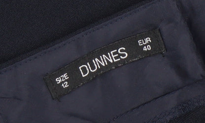 Womens UK Size 12 Dunnes Regular Fit Business Casual Workwear Blue Trousers