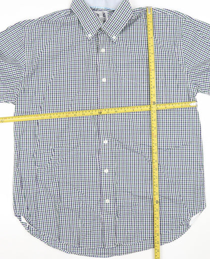 The Oxford Shirt Co. Men's Blue Check 16.5 Button-Down Cotton Shirt