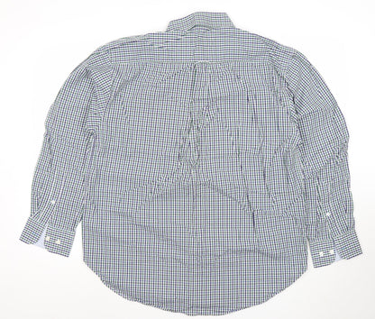 The Oxford Shirt Co. Men's Blue Check 16.5 Button-Down Cotton Shirt