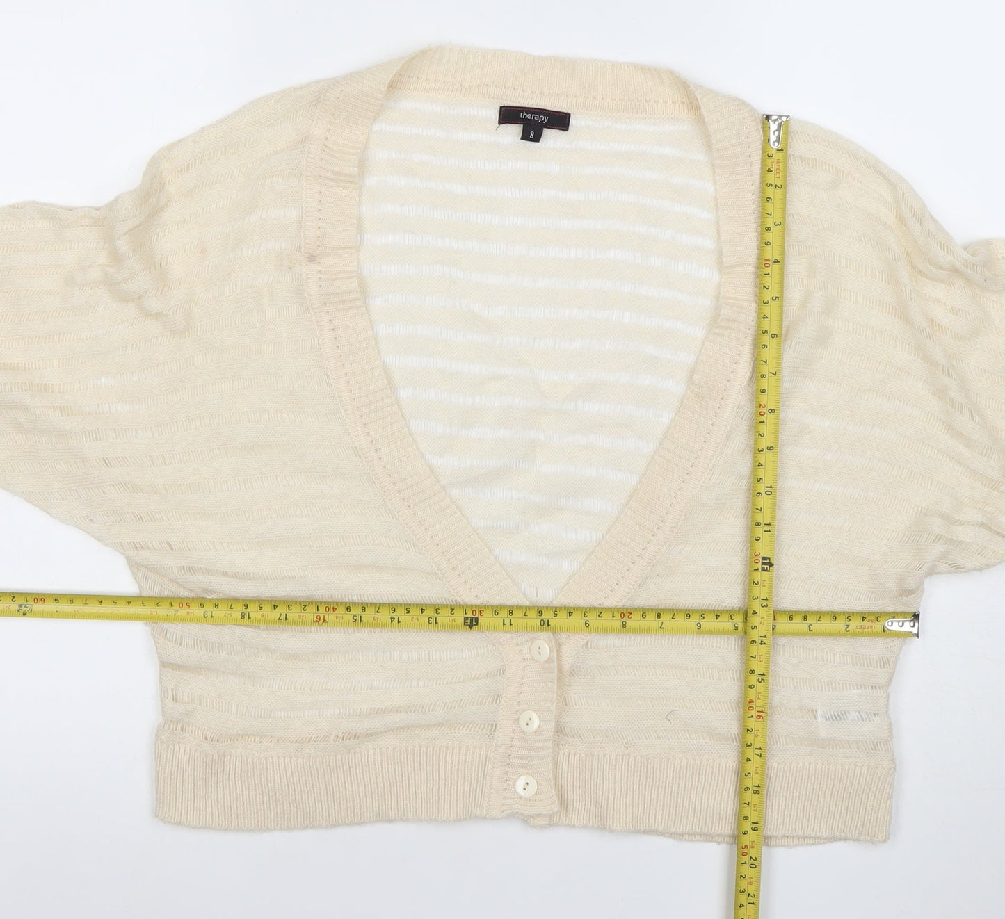 Womens UK Size 8 Therapy Ivory Cardigan Jumper