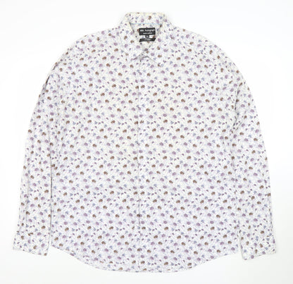 Marks and Spencer Autograph Men's Multicoloured Floral Cotton Long Sleeve Shirt 17.5