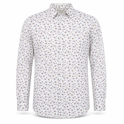 Marks and Spencer Autograph Men's Multicoloured Floral Cotton Long Sleeve Shirt 17.5