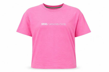Womens UK Size L Diesel Pink Basic T-Shirt