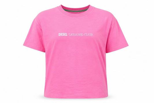 Womens UK Size L Diesel Pink Basic T-Shirt