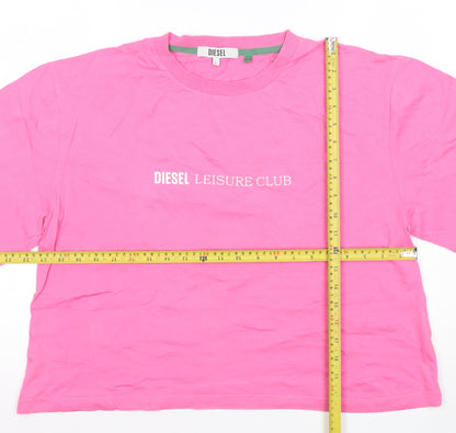 Womens UK Size L Diesel Pink Basic T-Shirt
