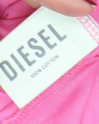 Womens UK Size L Diesel Pink Basic T-Shirt