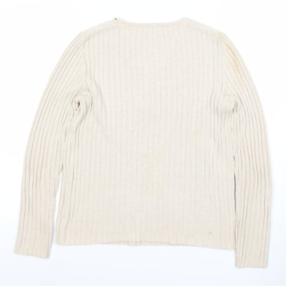 Womens UK Size 10 Faber Beige Pullover Jumper