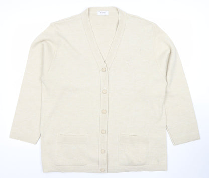 Womens UK Size 2XL Care Beige Cardigan Jumper