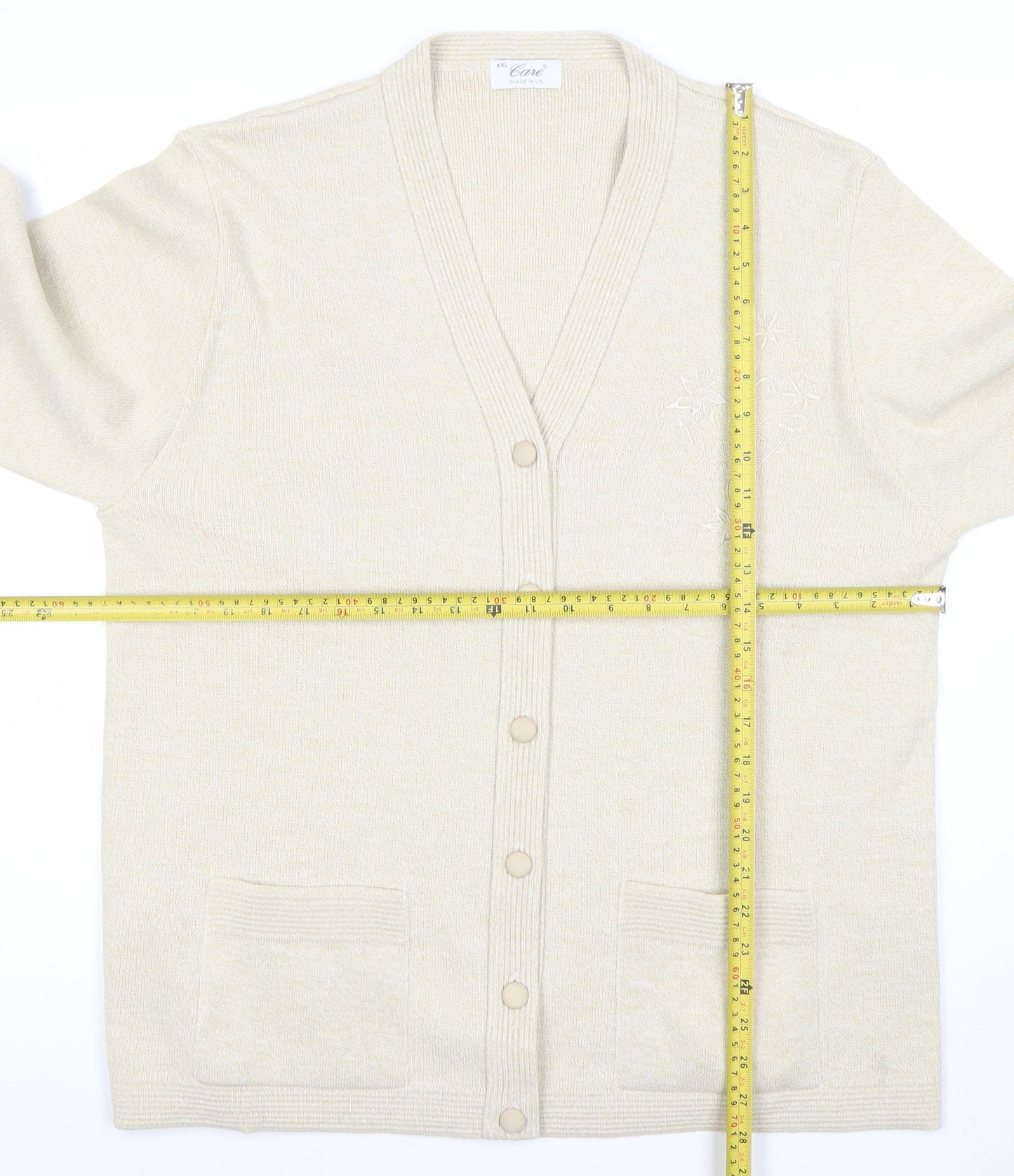 Womens UK Size 2XL Care Beige Cardigan Jumper