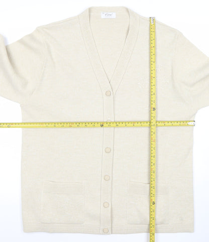 Womens UK Size 2XL Care Beige Cardigan Jumper