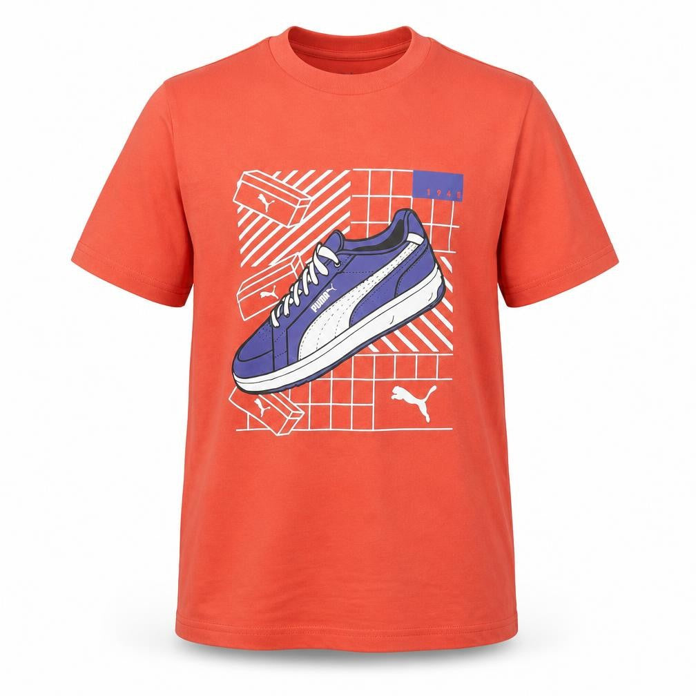 Boys UK Size 13-14 Years PUMA Orange Basic Pullover T-Shirt