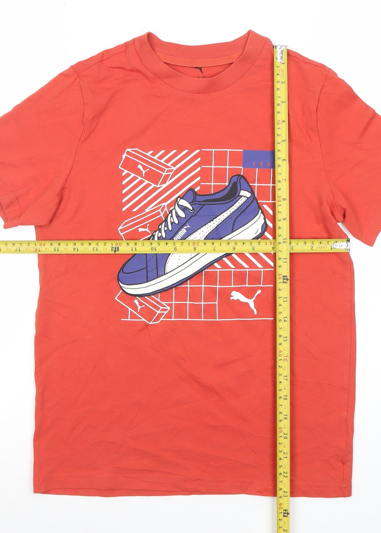 Boys UK Size 13-14 Years PUMA Orange Basic Pullover T-Shirt