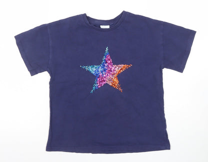 Girls UK Size 10 Years NEXT Blue Basic T-Shirt