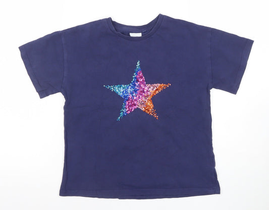 Girls UK Size 10 Years NEXT Blue Basic T-Shirt