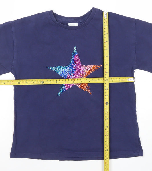 Girls UK Size 10 Years NEXT Blue Basic T-Shirt