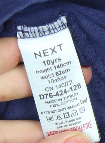 Girls UK Size 10 Years NEXT Blue Basic T-Shirt