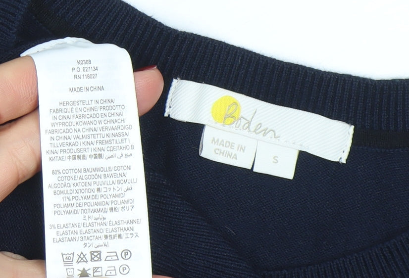 Womens UK Size S Boden Blue Pullover Jumper