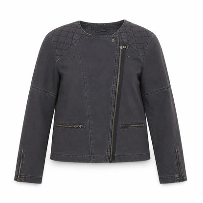 Womens UK Size 8 Gap Black Biker Coat