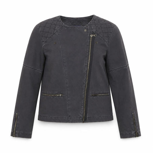 Womens UK Size 8 Gap Black Biker Coat