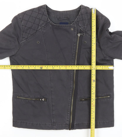 Womens UK Size 8 Gap Black Biker Coat