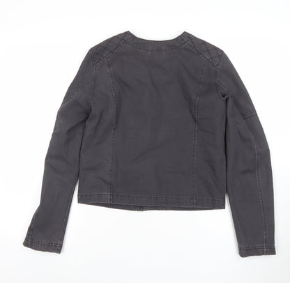 Womens UK Size 8 Gap Black Biker Coat