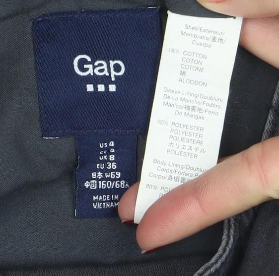 Womens UK Size 8 Gap Black Biker Coat