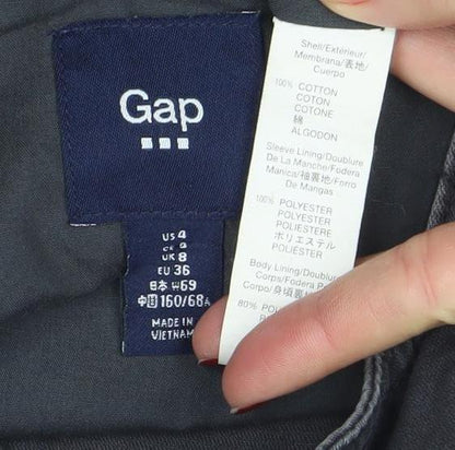 Womens UK Size 8 Gap Black Biker Coat