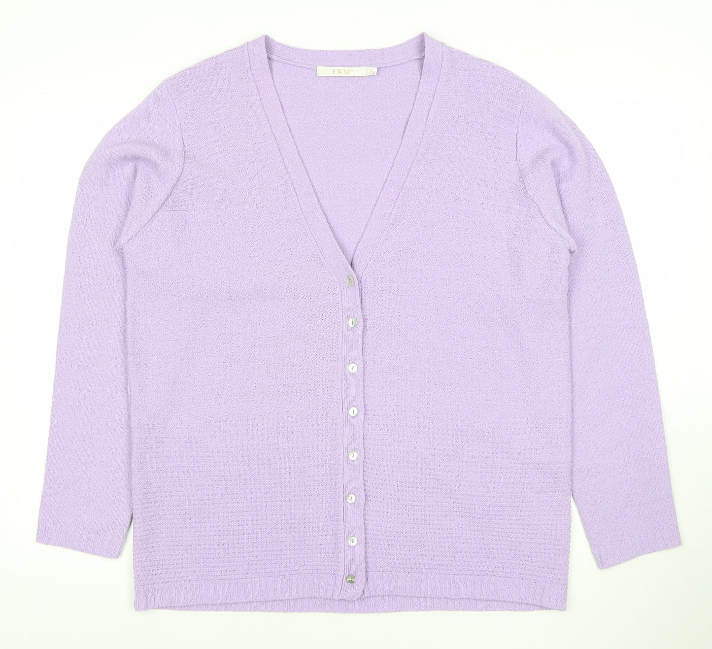 Womens UK Size L EWM Purple Cardigan Jumper