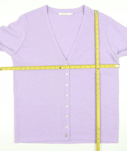 Womens UK Size L EWM Purple Cardigan Jumper