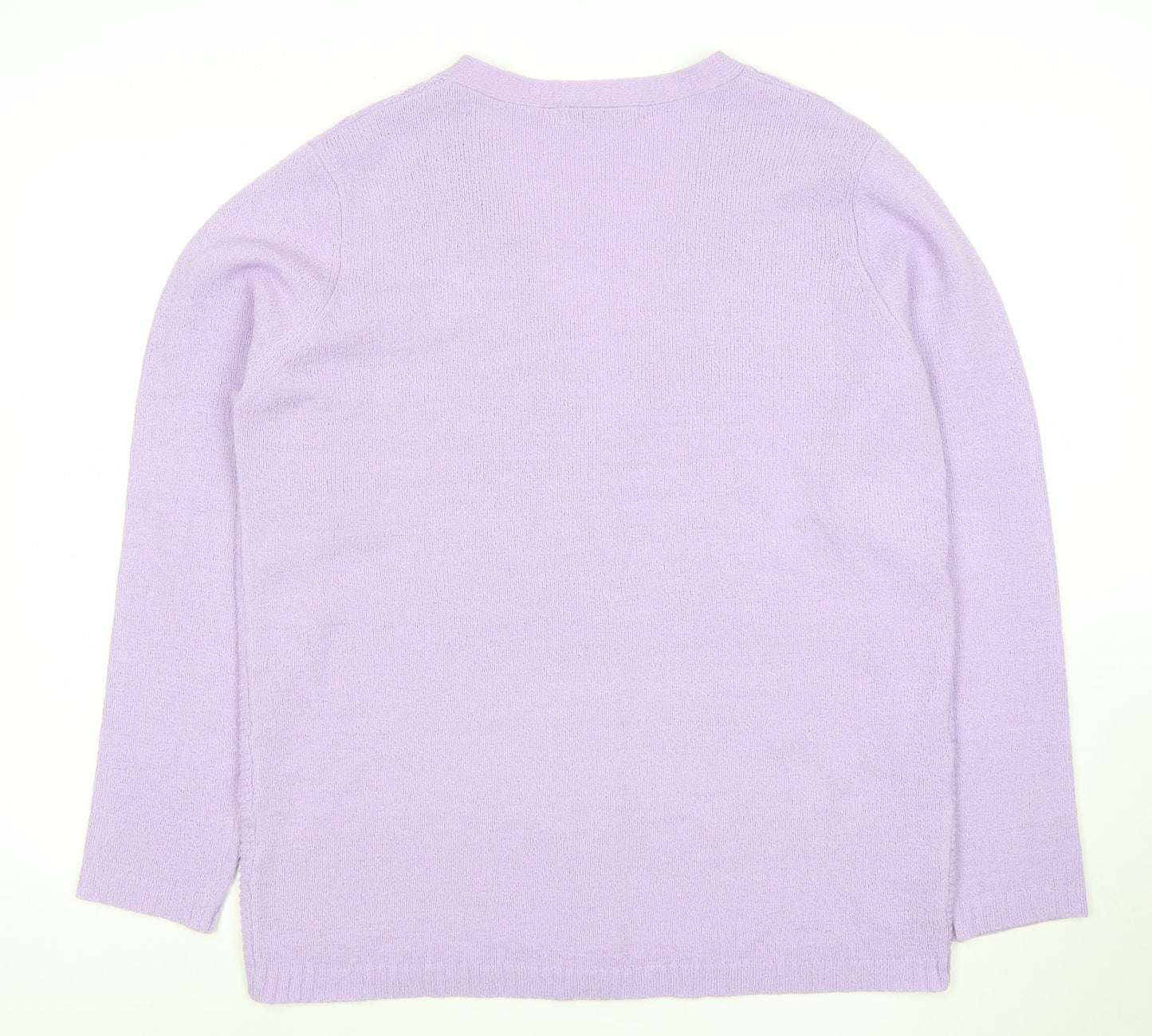Womens UK Size L EWM Purple Cardigan Jumper