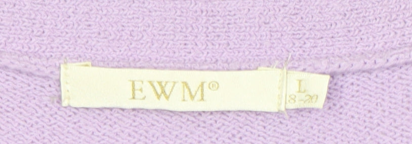 Womens UK Size L EWM Purple Cardigan Jumper