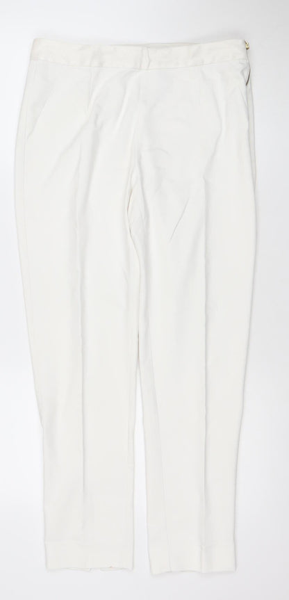 Womens UK Size 12 Coast Slim Fit Business Formal Workwear Ivory Trousers