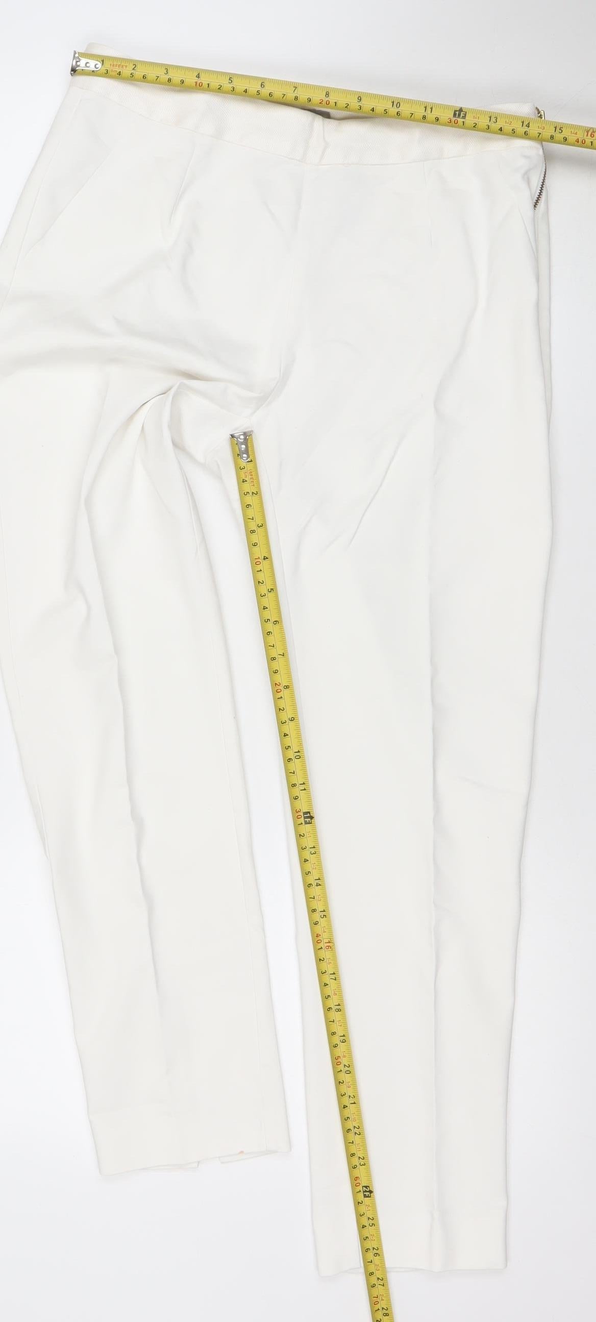 Womens UK Size 12 Coast Slim Fit Business Formal Workwear Ivory Trousers