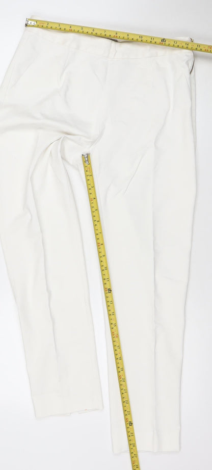 Womens UK Size 12 Coast Slim Fit Business Formal Workwear Ivory Trousers