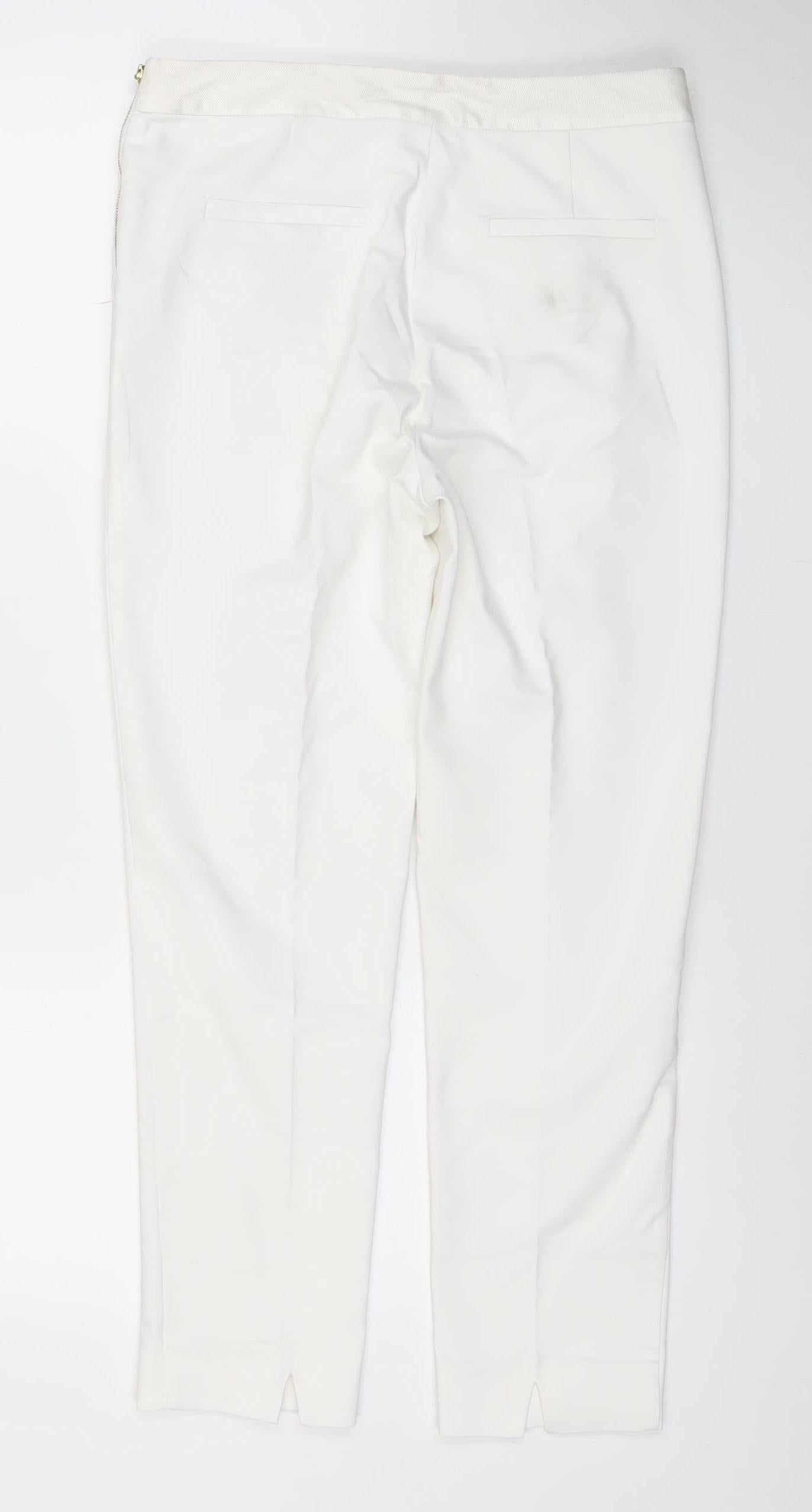 Womens UK Size 12 Coast Slim Fit Business Formal Workwear Ivory Trousers