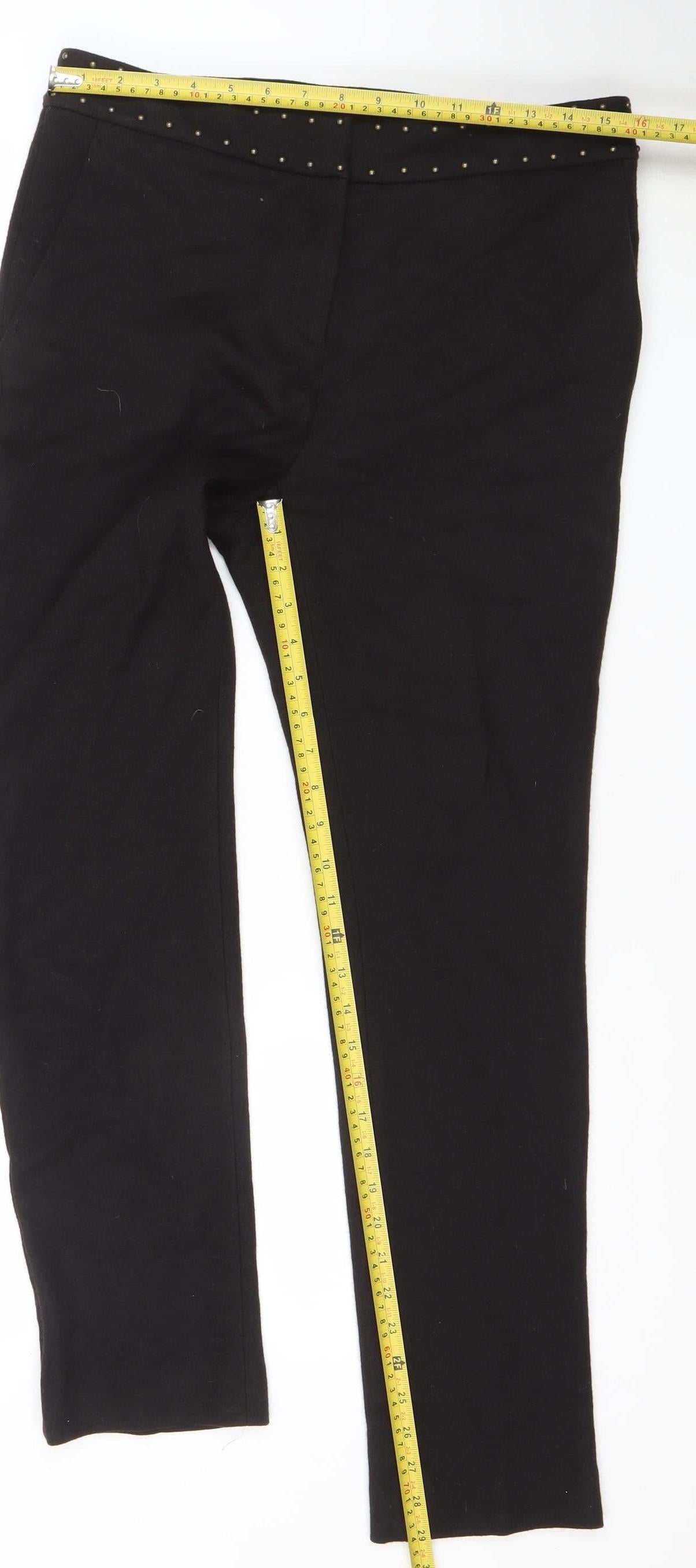 Womens UK Size 12 Marc Cain Regular Fit Business Formal Workwear Black Trousers