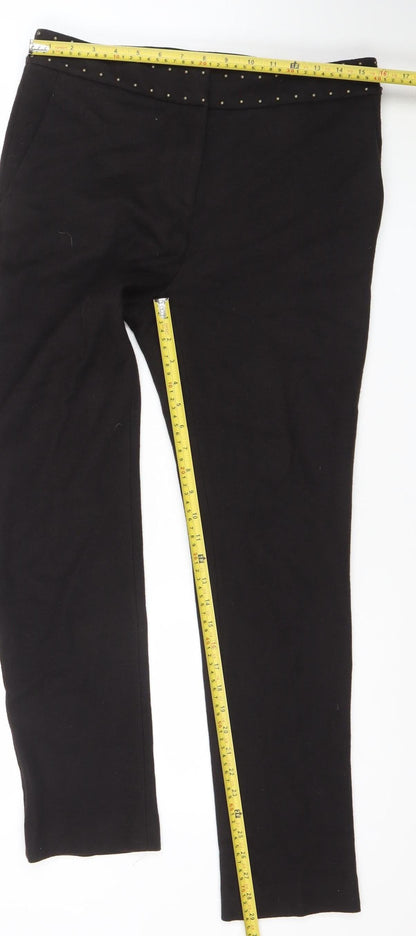 Womens UK Size 12 Marc Cain Regular Fit Business Formal Workwear Black Trousers