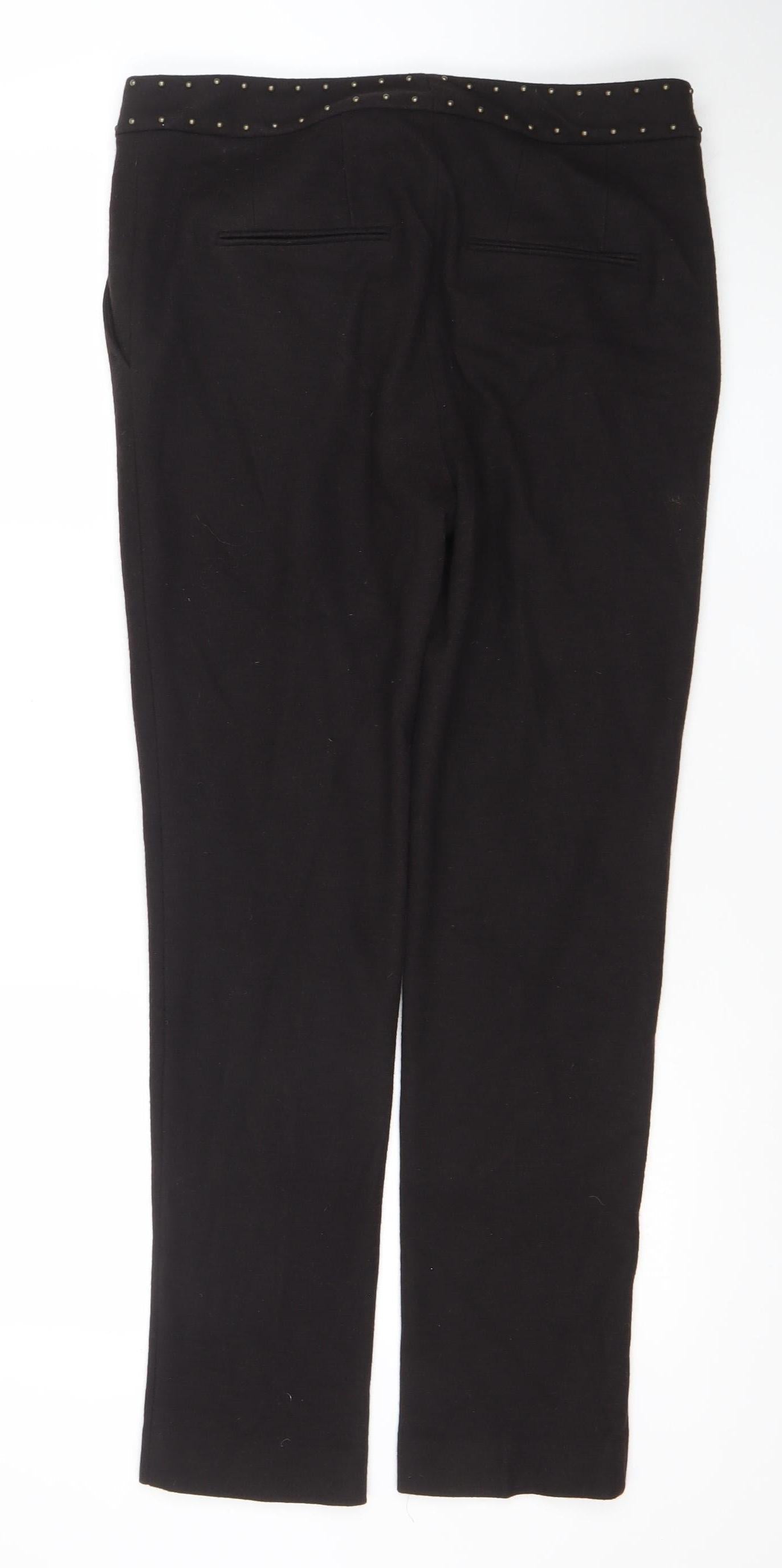Womens UK Size 12 Marc Cain Regular Fit Business Formal Workwear Black Trousers