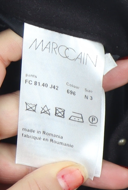 Womens UK Size 12 Marc Cain Regular Fit Business Formal Workwear Black Trousers
