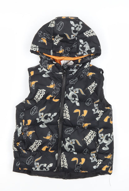 Boys UK Size 5 Years Looney Tunes Black Puffer Jacket