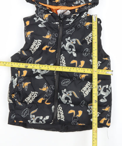 Boys UK Size 5 Years Looney Tunes Black Puffer Jacket