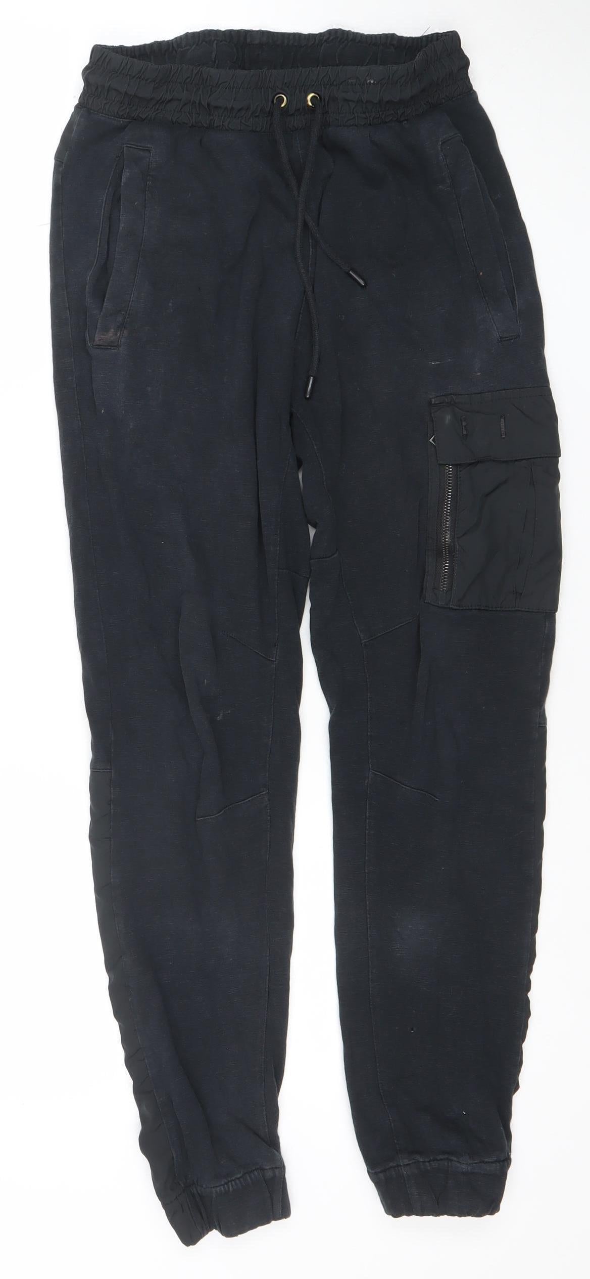 Mens UK Size S Nike Regular Fit Jogger Black Trousers