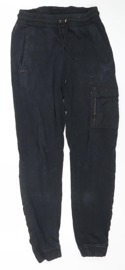 Mens UK Size S Nike Regular Fit Jogger Black Trousers